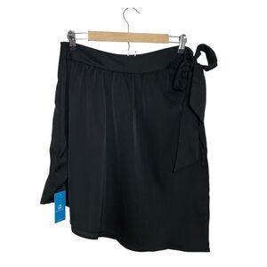 Cupshe Self Tie High low Black Swim Skirt Size M